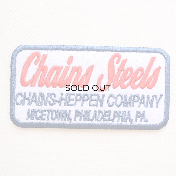 画像1: USAアドバタイジングワッペン Chains Steels ホワイト&ブルー (1)