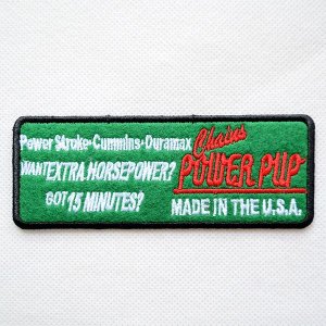 画像1: USAアドバタイジングワッペン Chains POWER PUP グリーン&ブラック