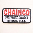 画像1: USAアドバタイジングワッペン CHAINCO ホワイト&ブラック (1)