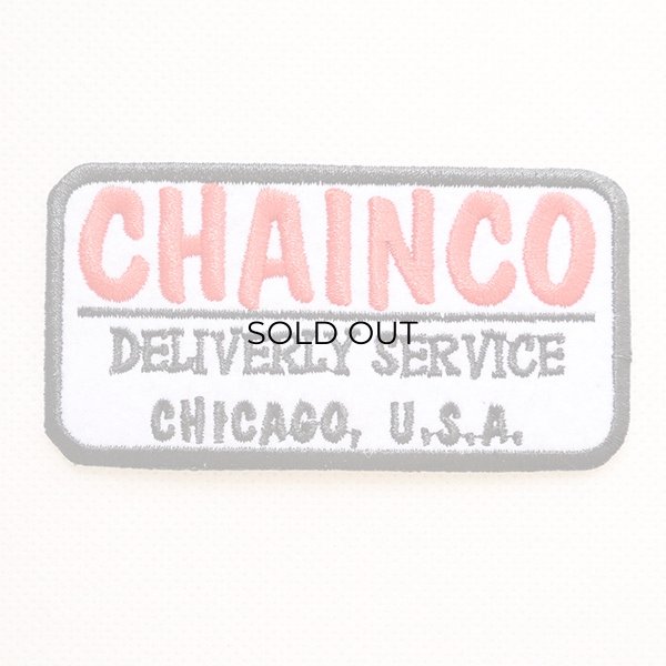 画像1: USAアドバタイジングワッペン CHAINCO ホワイト&ブラック (1)