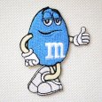 画像1: ワッペン M&M's エムアンドエムズ チョコレート(ブルー) (1)