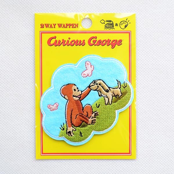 画像3: ワッペン おさるのジョージ 子犬 アイロン シール おしゃれ 大人 U01Y2577 (3)
