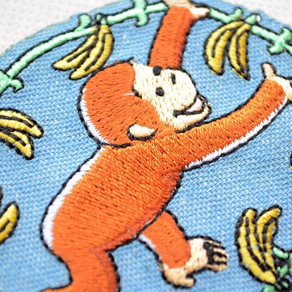 画像2: ワッペン おさるのジョージ バナナ 大 アイロン シール おしゃれ 大人 U01Y2578 (2)