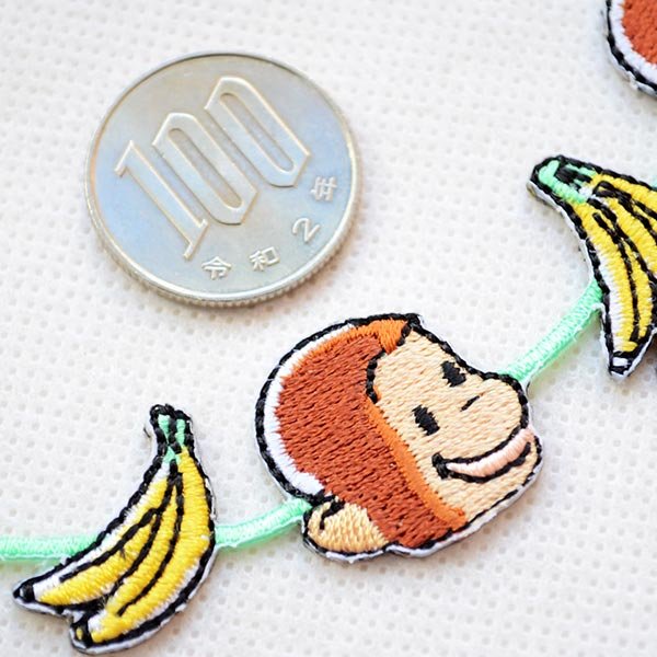 画像2: ワッペン おさるのジョージ ライン アイロン シール おしゃれ 大人 U01Y2579 (2)