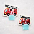画像1: 名札つけアップリケ/ワッペン 消防車 (1)