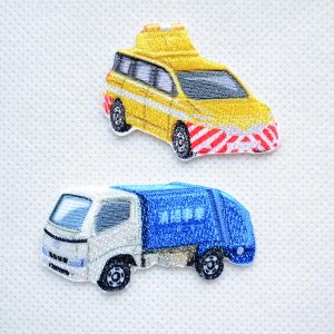 画像1: ワッペン トミカ 日産エルグランド道路パトロールカー トヨタダイナ清掃車(2枚組)