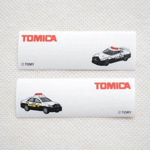 画像1: ネームラベル/名前アイロンシール トミカ 日産GT-Rパトロールカー トヨタクラウンパトロールカー(4枚組)
