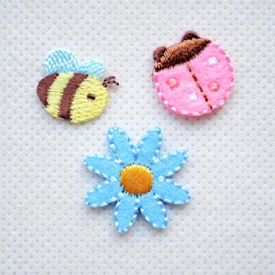 ワッペン みつばち てんとう虫 花(3枚組) | ワッペン・アップリケ