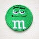 ミニワッペン M&M's エムアンドエムズ チョコレート(グリーン)(S) ラウンド