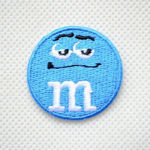 画像1: ミニワッペン M&M's エムアンドエムズ チョコレート(ブルー)(S) ラウンド