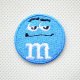 ミニワッペン M&M's エムアンドエムズ チョコレート(ブルー)(S) ラウンド