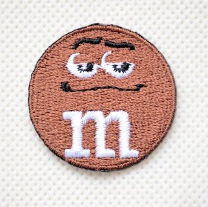 画像1: ミニワッペン M&M's エムアンドエムズ チョコレート(ブラウン)(S)ラウンド