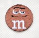 ワッペン M&M's エムアンドエムズ チョコレート(ブラウン)(S)ラウンド