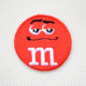 画像1: ミニワッペン M&M's エムアンドエムズ チョコレート(レッド) (S) ラウンド 