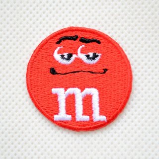 M＆M ワッペン ミニワッペン M&M's エムアンドエムズ チョコレート(レッド) (S