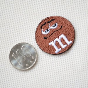 画像2: ミニワッペン M&M's エムアンドエムズ チョコレート(ブラウン)(S)ラウンド