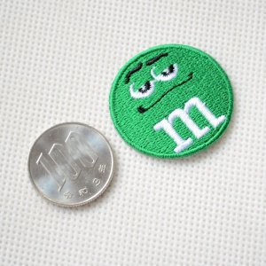 画像2: ミニワッペン M&M's エムアンドエムズ チョコレート(グリーン)(S) ラウンド