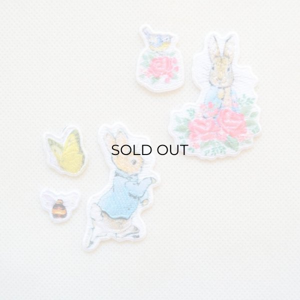 画像5: ワッペン ピーターラビット PETER RABBIT ローズ(2枚組) (5)