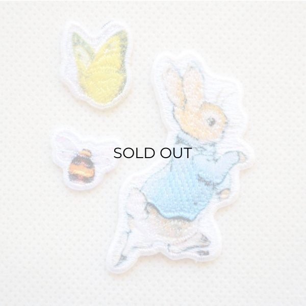 画像1: ワッペン ピーターラビット PETER RABBIT バタフライ(3枚組) (1)