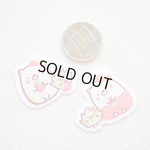 画像2: ワッペン 喫茶すみっコでいちごフェア ねこ(2枚組)