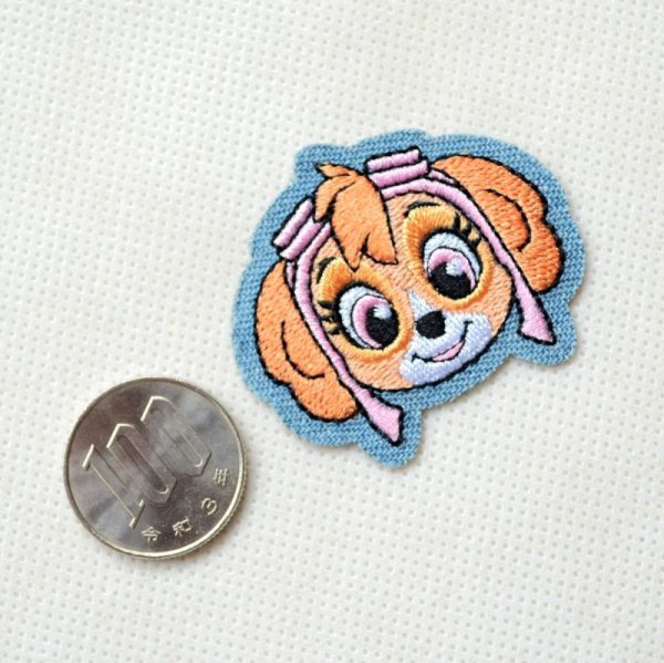 画像2: ワッペン パウパトロール スカイ デニム アイロン シール おしゃれ 大人 T01Y2375 (2)