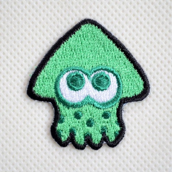 画像1: ワッペン スプラトゥーン2 ネオグリーン イカ (1)