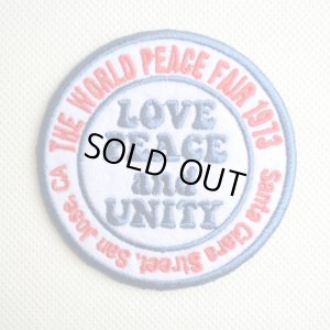 画像1: USAアドバタイジングワッペン LOVE PEACE and UNITY ホワイト&ブルー