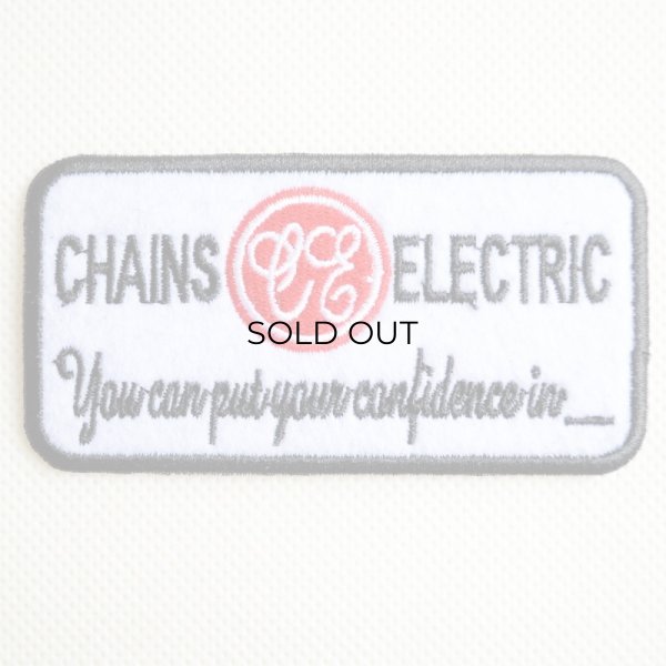 画像1: USAアドバタイジングワッペン CHAINS ELECTRIC ブラック＆ホワイト (1)