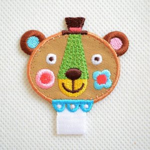 画像1: 名札つけアップリケ ワッペン くま