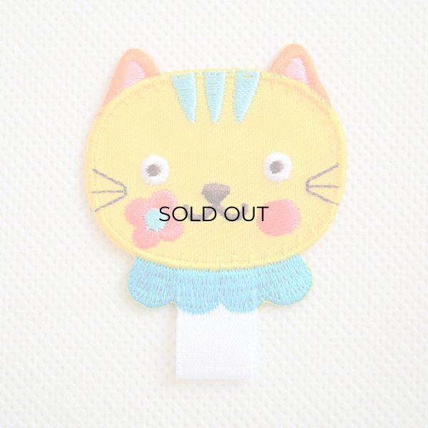 画像1: 名札つけアップリケ ワッペン ねこ (1)