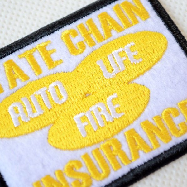 画像2: USAアドバタイジングワッペン STATE CHAIN ホワイト&ブラック (2)