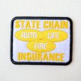 画像1: USAアドバタイジングワッペン STATE CHAIN ホワイト＆ブラック (1)
