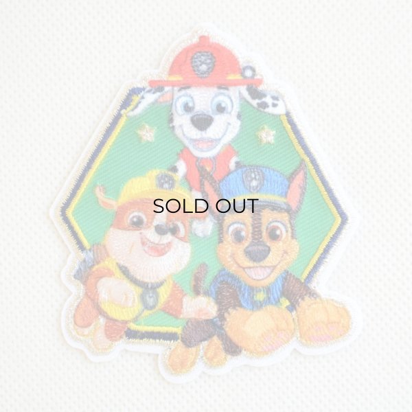 画像1: ワッペン パウパトロール ヘキサゴン アイロン シール おしゃれ 大人 (1)
