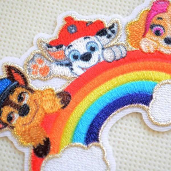 画像2: ワッペン パウパトロール レインボー アイロン シール おしゃれ 大人 (2)