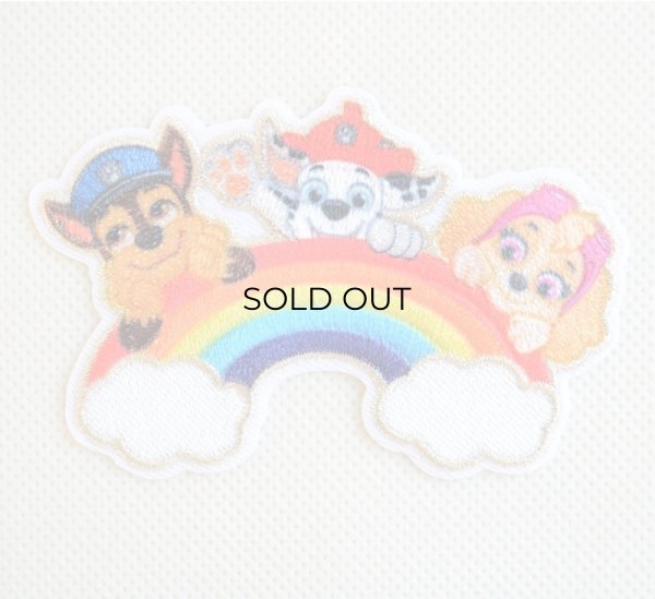 画像1: ワッペン パウパトロール レインボー アイロン シール おしゃれ 大人 (1)