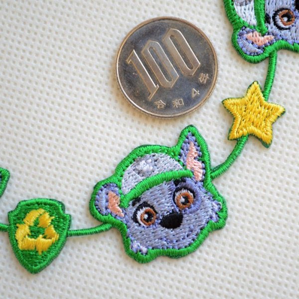 画像2: ワッペン パウパトロール ロッキー ライン アイロン シール おしゃれ 大人 (2)