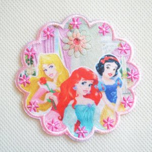 画像1: ワッペン ディズニープリンセス アリエル お花 (D01Y2223)