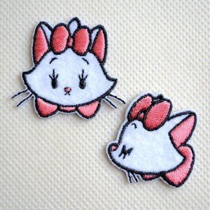 画像1: ワッペン おしゃれキャット マリー ディズニー Disney ２枚組