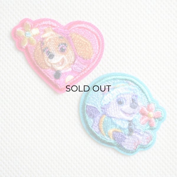 画像1: ワッペン パウパトロール スカイ ＆ エベレスト S アイロン シール おしゃれ 大人 (1)