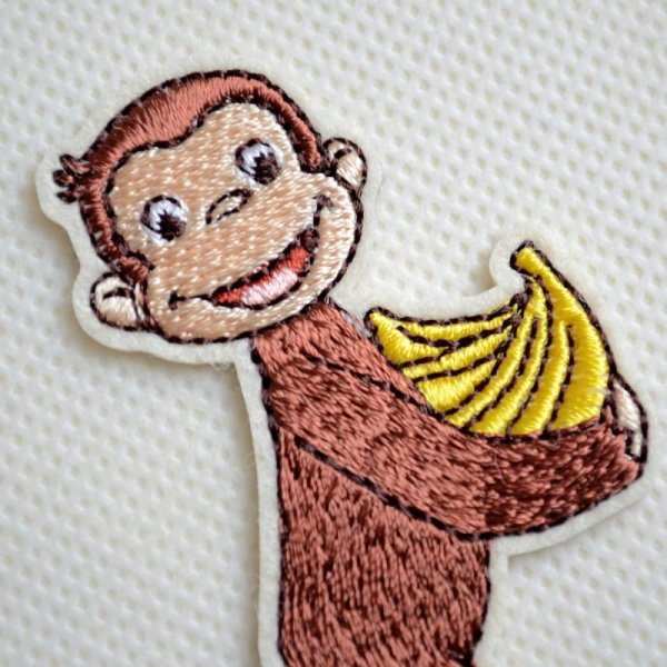画像2: ワッペン おさるのジョージ 大好き バナナ アイロン シール おしゃれ 大人 (2)