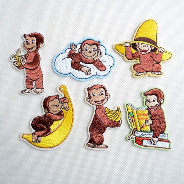 画像4: ワッペン おさるのジョージ 読書 アイロン シール おしゃれ 大人 (4)