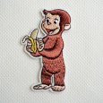 画像1: ワッペン おさるのジョージ おやつ バナナ アイロン シール おしゃれ 大人  (1)