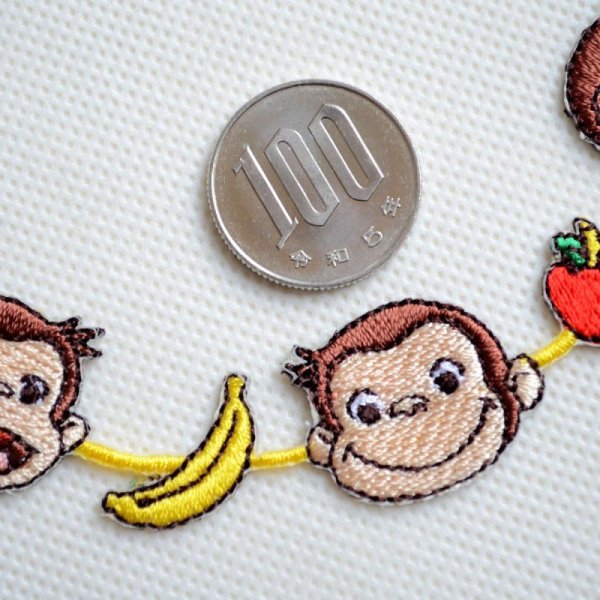 画像2: ワッペン おさるのジョージ ライン アイロン シール おしゃれ 大人 (2)