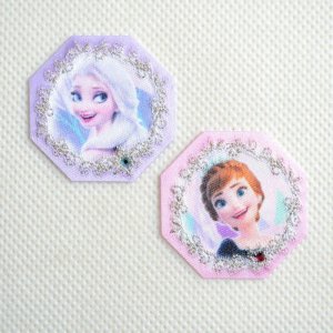 画像1: ワッペン アナと雪の女王2 アナ&エルサ パープル&ピンク