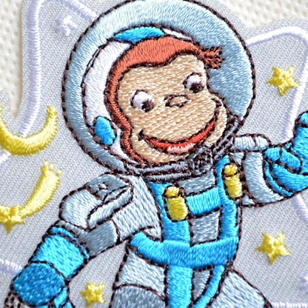 画像2: ワッペン おさるのジョージ CGTV アストロノーツ アイロン シール おしゃれ 大人 (2)