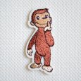画像1: ワッペン おさるのジョージ スマイル CGTV ミニ アイロン シール おしゃれ 大人 (1)