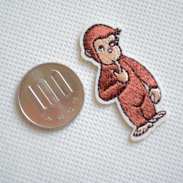 画像2: ワッペン おさるのジョージ おとぼけ CGTV ミニ アイロン シール おしゃれ 大人 (2)