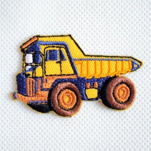 画像1: ワッペン ダンプカー アイロン 刺繍