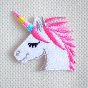 画像1: ワッペン ユニコーン ヘッド アイロン 刺繍