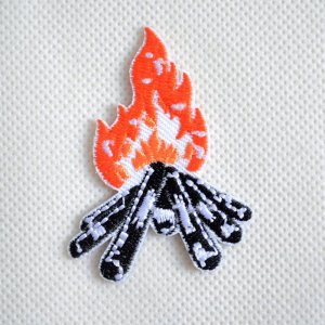 画像1: ワッペン 焚き火 キャンパー